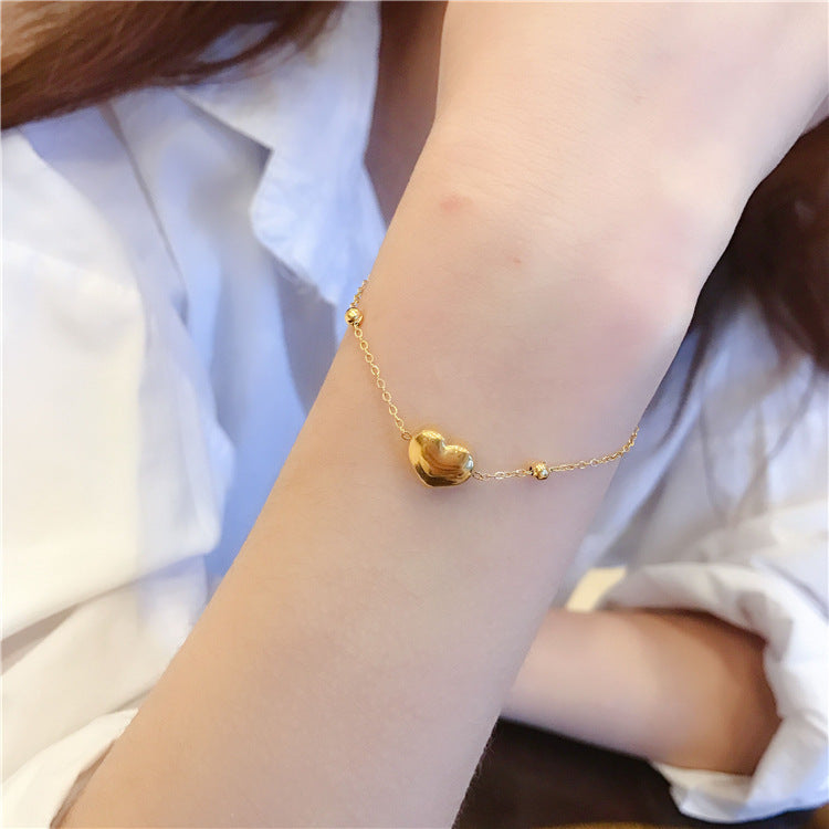 Heart Love Korean Niche Design Sweet Simple Personality Titanium Bracelets