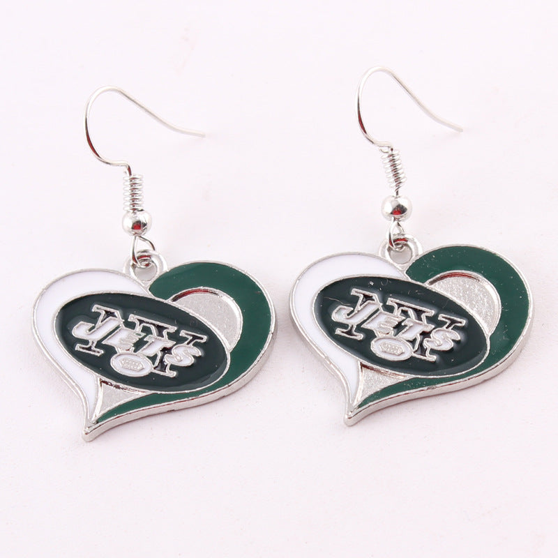 Oil Dripping Sports Team Series Denim Steel Pirate Earrings