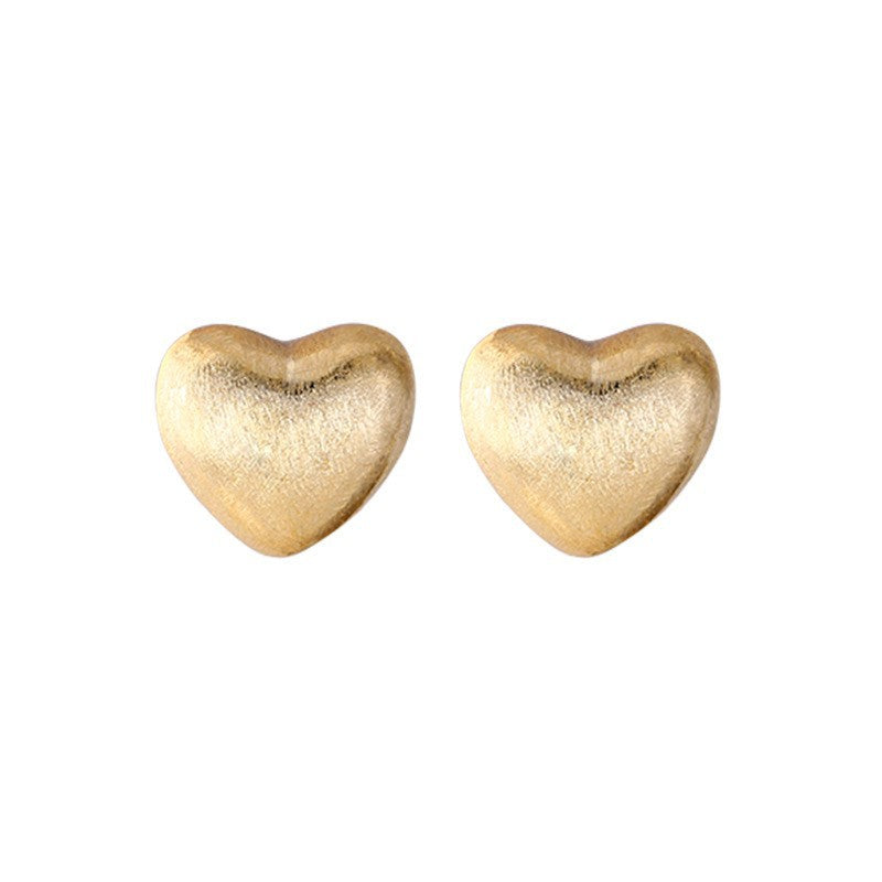 Women's Sier Frosted Love Heart Style Simple Fashion Rings