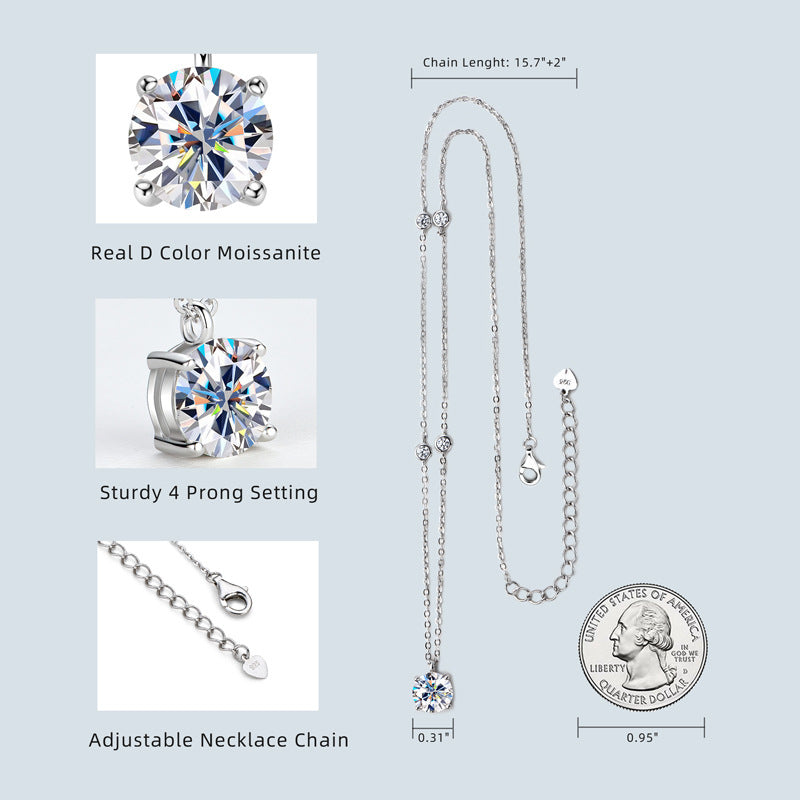 Luxury Trendy Moissanite High-grade Design Niche Sterling Sier Necklaces