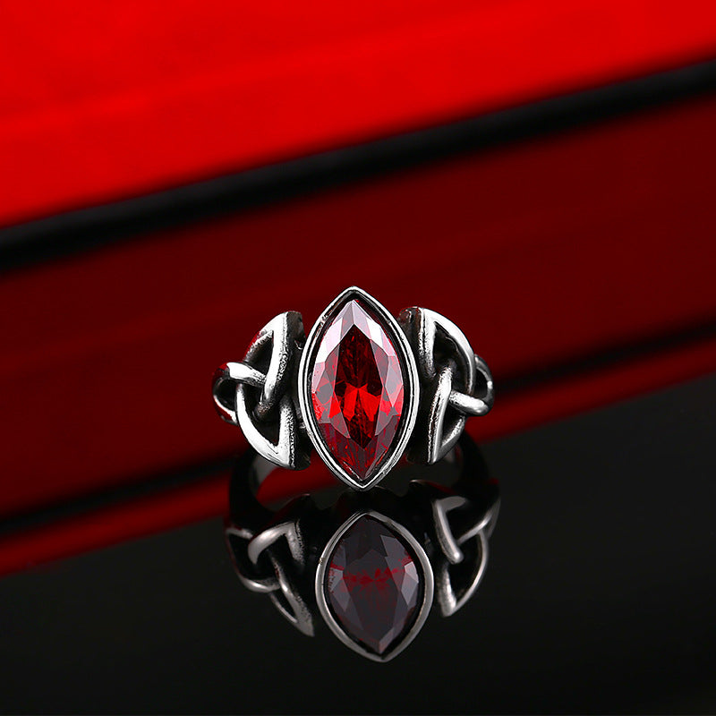 Men's Steel Celtic Knot Retro Titanium Inlaid Rings