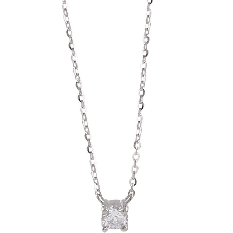 Women's Sterling Sier With Shiny Diamond Plated Minimalist Design Necklaces