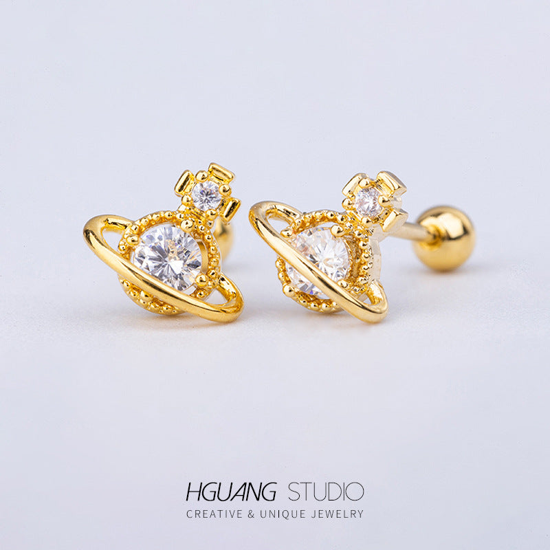 Steel Ear Bone Spider Cross Screw Twist Earrings