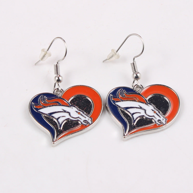 Oil Dripping Sports Team Series Denim Steel Pirate Earrings