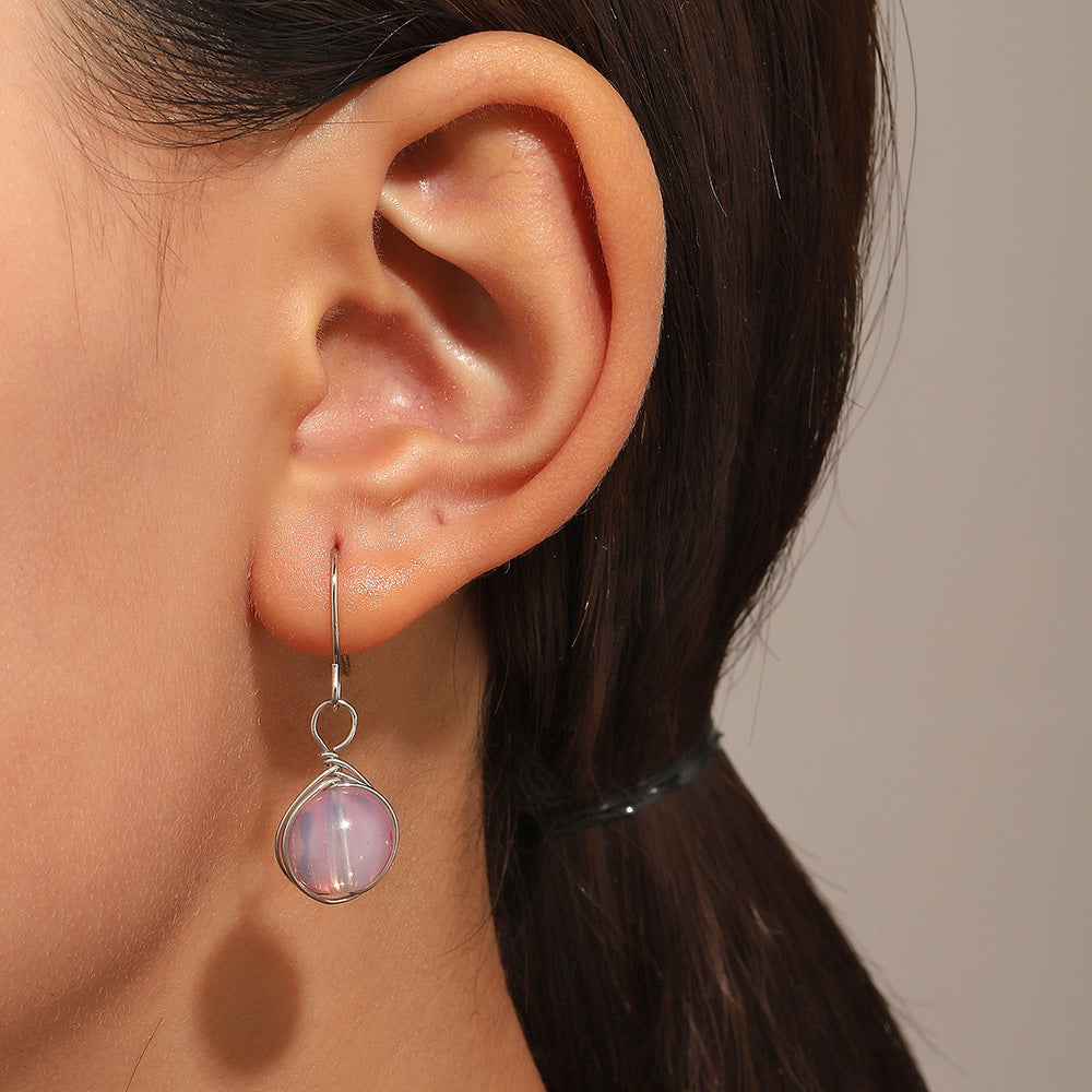 Colored Glaze Girly Sweet Color Crystal Earrings