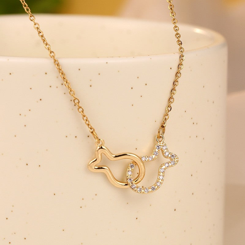 Women's Ocean Style Fish Ornament Random Match Titanium Necklaces