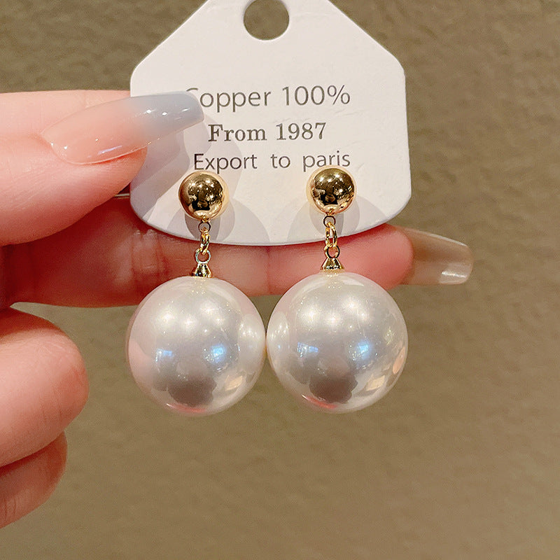 Women's Sier Needle Pearl French High-key Dignified Earrings