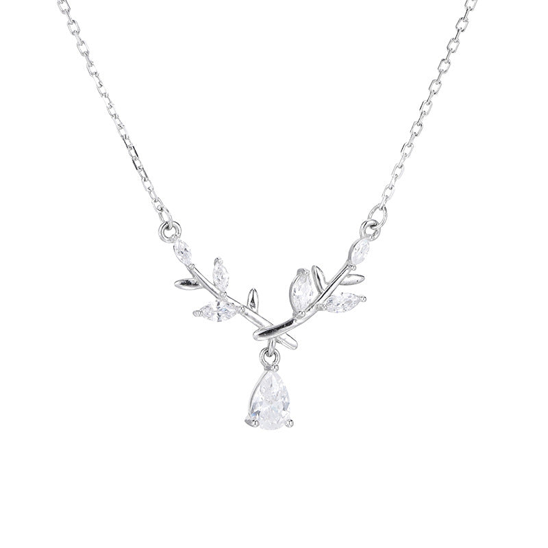 Women's Wheat Laurel Goddess Water Drop Affordable Luxury Fashion Clavicle Chain Necklaces