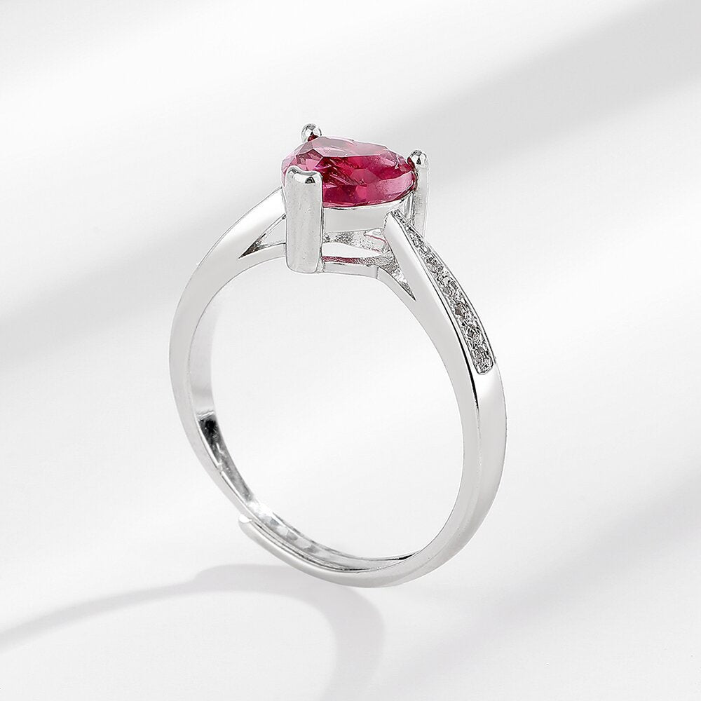 Light Luxury Temperament Imitation Natural Ruby Zircon Opening Adjustable Ring