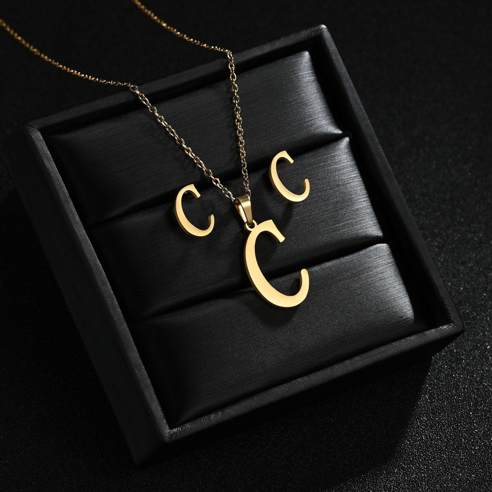 Fashion Letter Titanium Steel Letters Clothing Stainless Ornament Necklaces