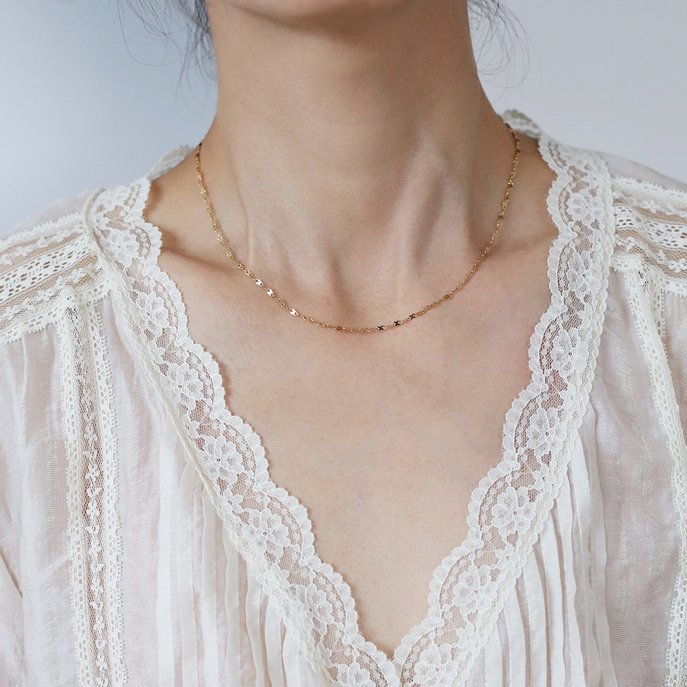 Shiny Chain Twin Set Y-shaped Clavicle Necklaces