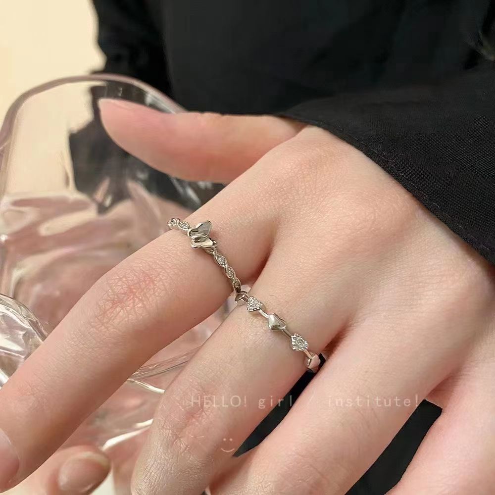 Girlfriends Love Butterfly Set Female Niche Design Index Finger Rings