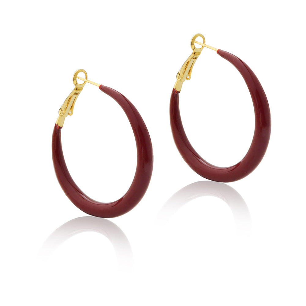 Trendy Red Series Design High-grade Temperament Wine Earrings