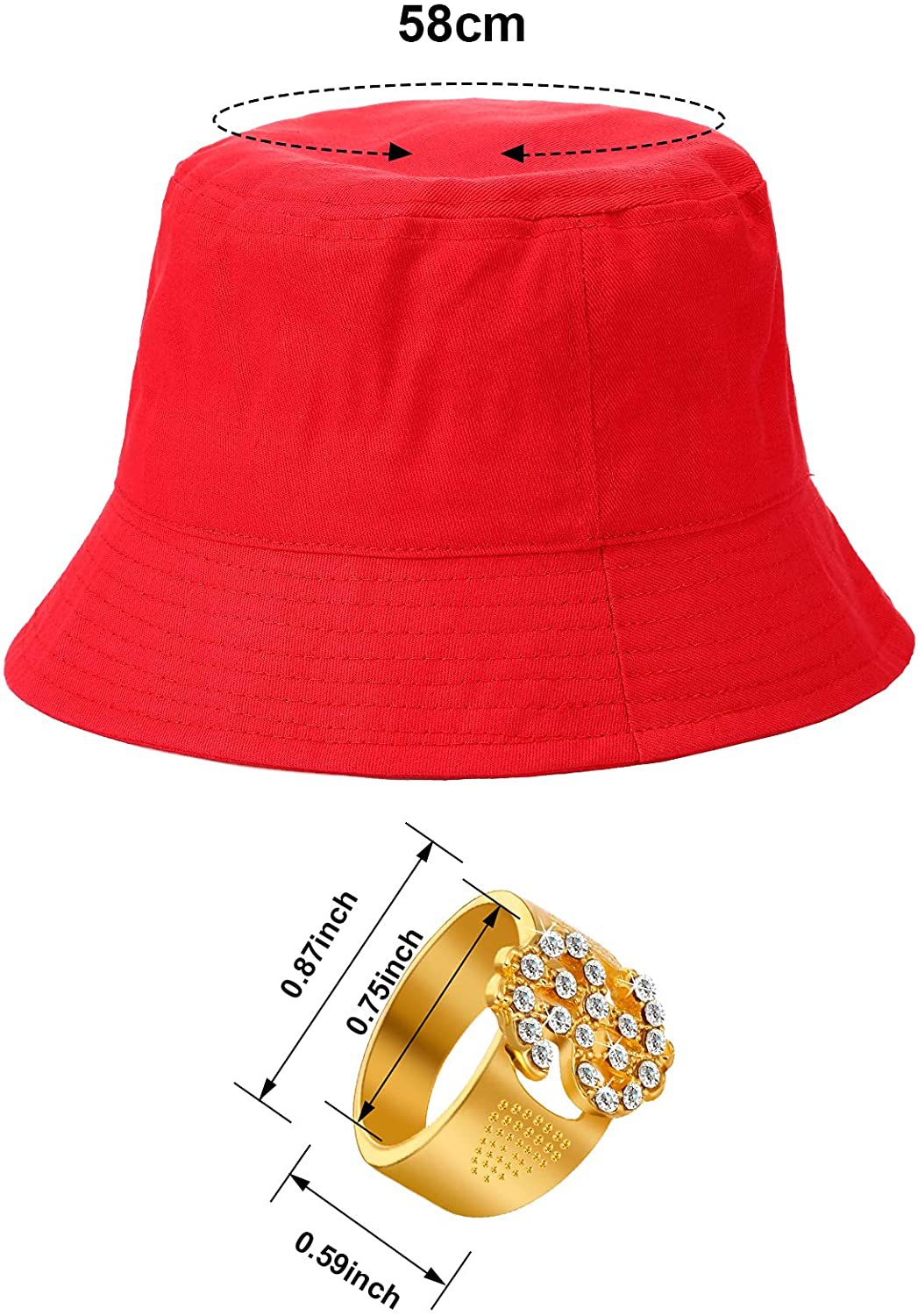 Hop Punk Usd Bucket Hat Black Necklaces