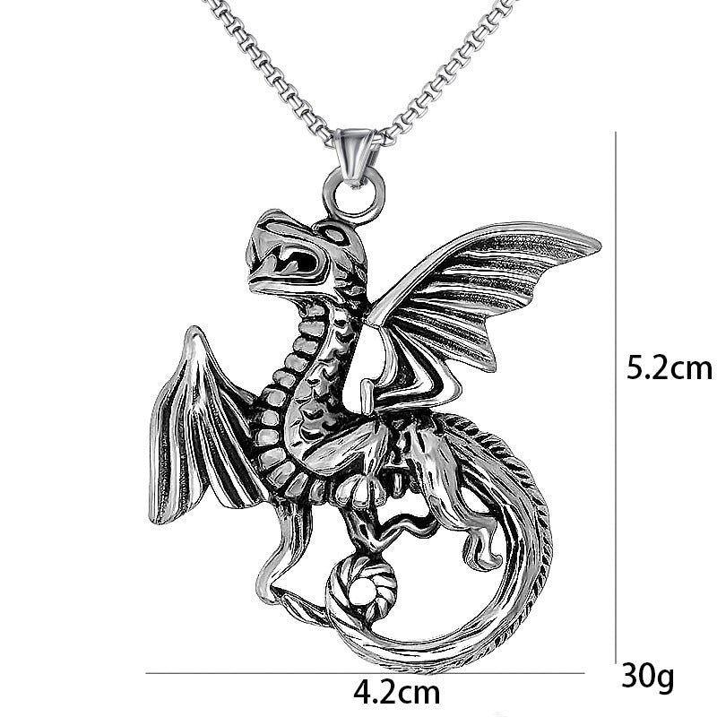 Men's Sword Darkness Dragon Fighter Titanium Steel Necklaces