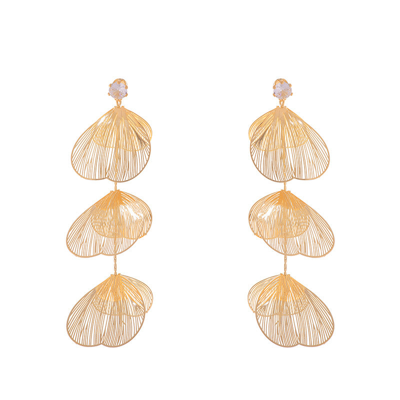 Fringe Butterfly Wings Exaggerated Design Eardrops Elegant No Ear Earrings