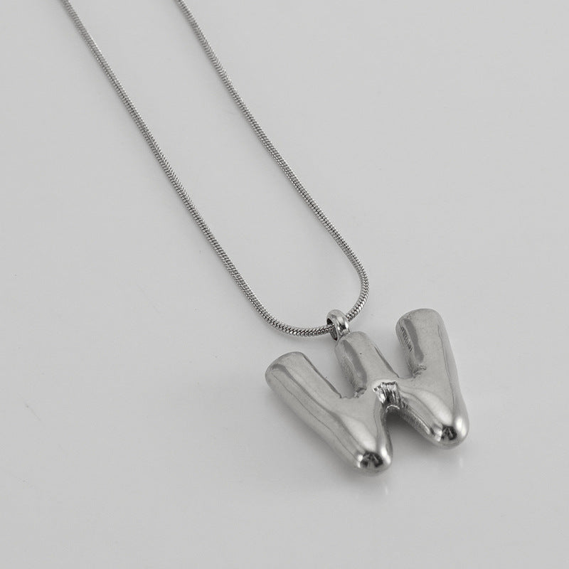 Bubble Letter Snake Bones Chain Titanium Steel Necklaces