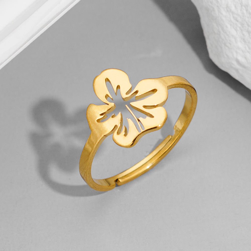 Fashion Couple Stainless Steel Spider Web Butterfly Bird Rings