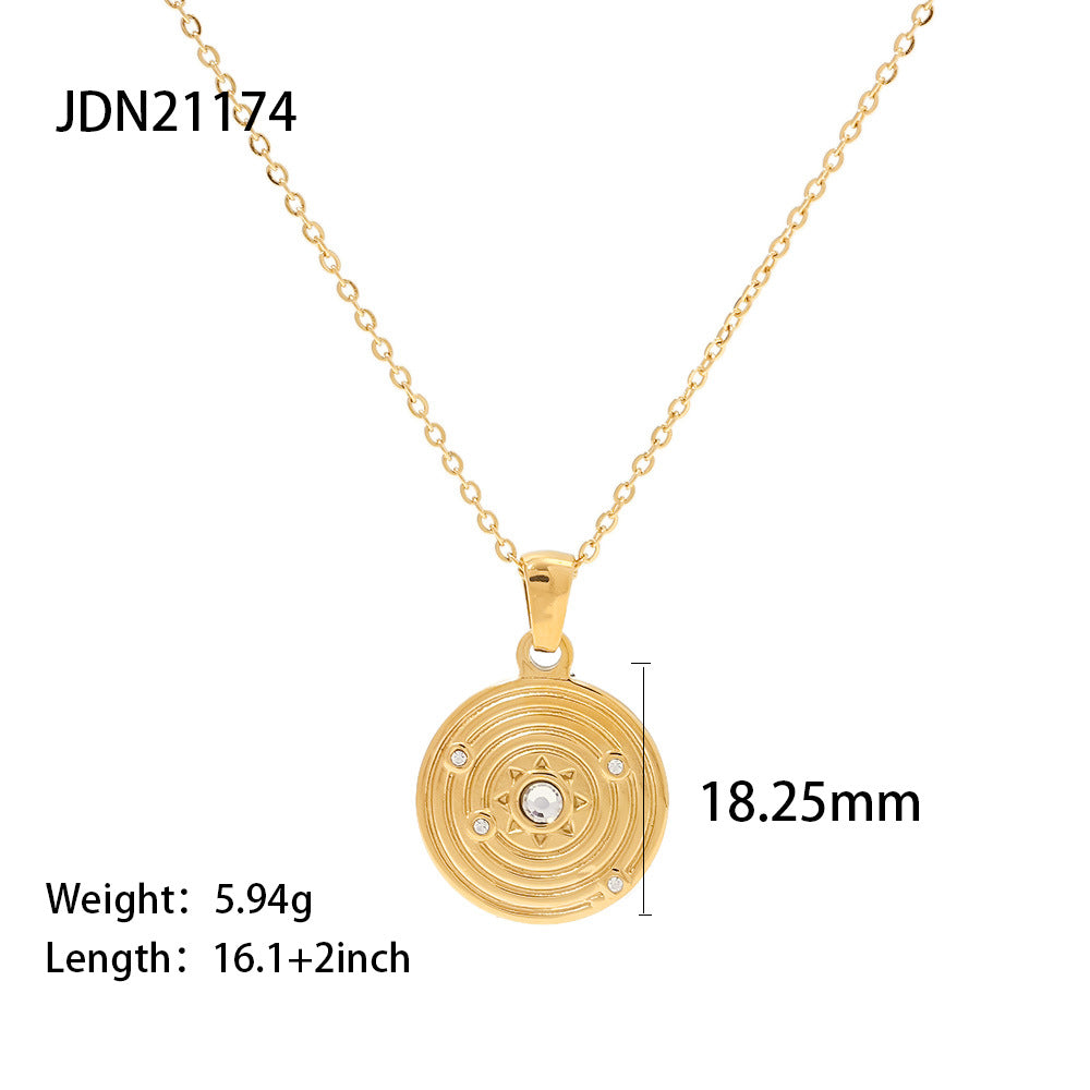 Women's Round Cold Style Retro Temperament Personality Necklaces