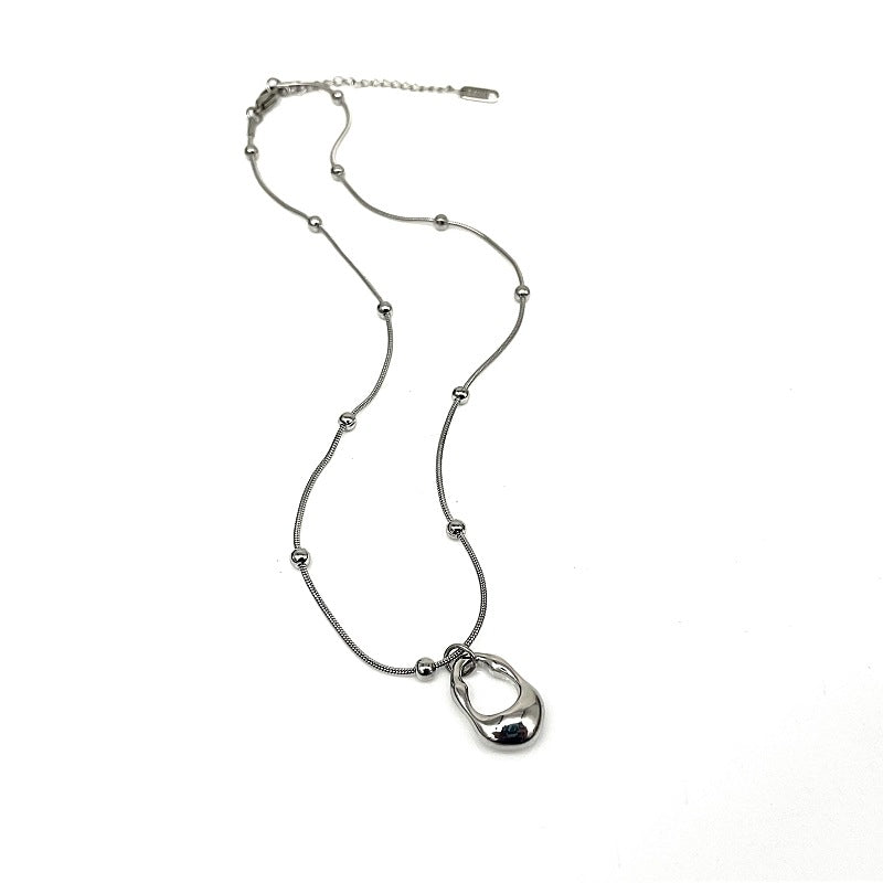 Geometric Drop-shaped Titanium Steel Light Luxury Minority Simple Abstraction Temperament Necklace