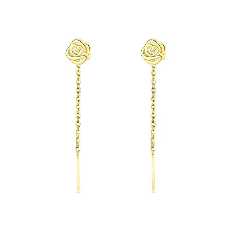 Rose Trendy Early Spring Face Slimming Long Female Hollow Ear Line