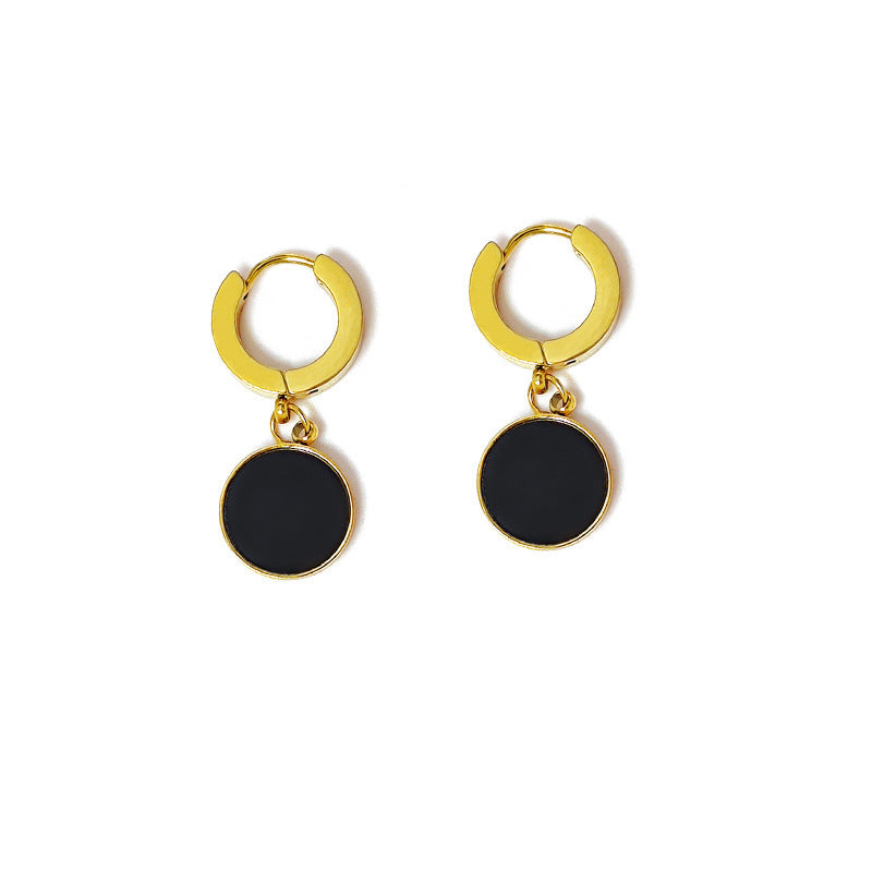 Women's Fashion Rose Gold Titanium Steel No Earrings
