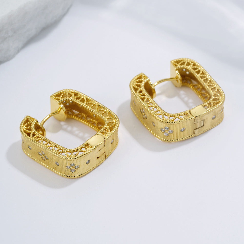 Women's Camellia Imitation Pearl Chinese Style Niche Earrings