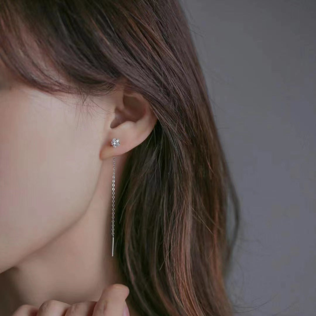 Women's Sterling Sier Zircon Light Luxury Tassel High-grade Korean Style Temperamental Rings