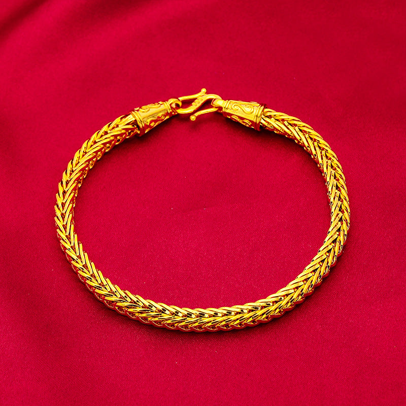 Men's Vietnam Placer Gold Snake Bone Fox Tail Necklaces