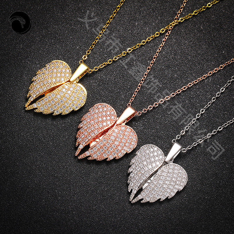 Angel Wings Full Diamond Hip Hop Niche Necklaces