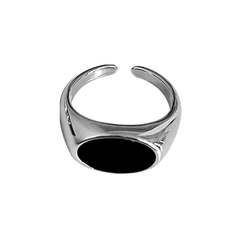 Women's & Men's Black Twist Design Light Luxury Cold Rings