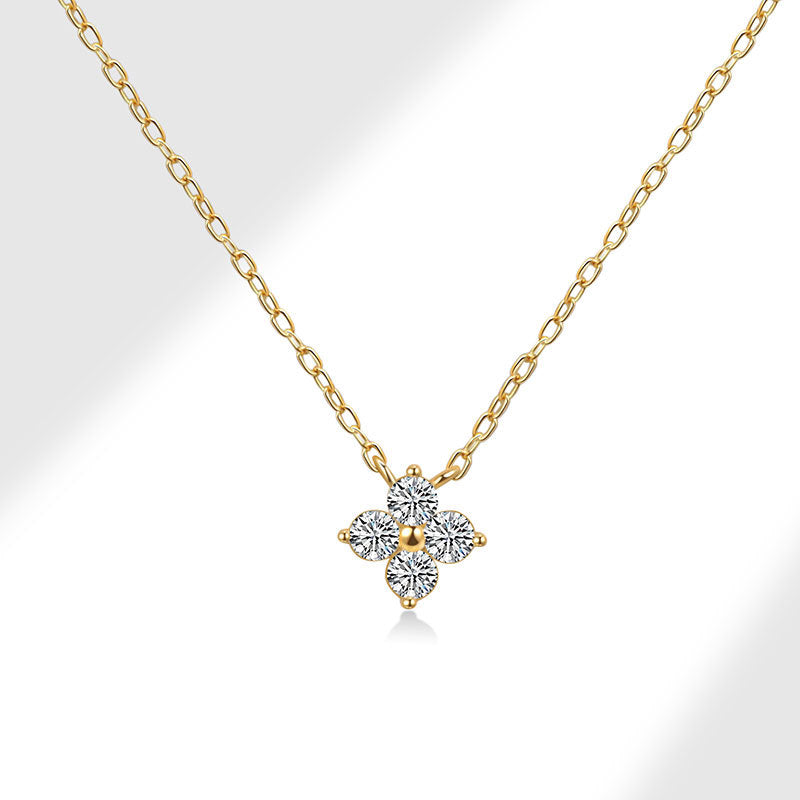 Sterling Sier Plated Gold Starry Clover Necklaces