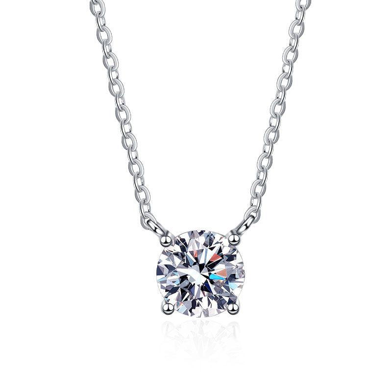 Women's Sier Moissanite Karat Light Luxury Plated Necklaces