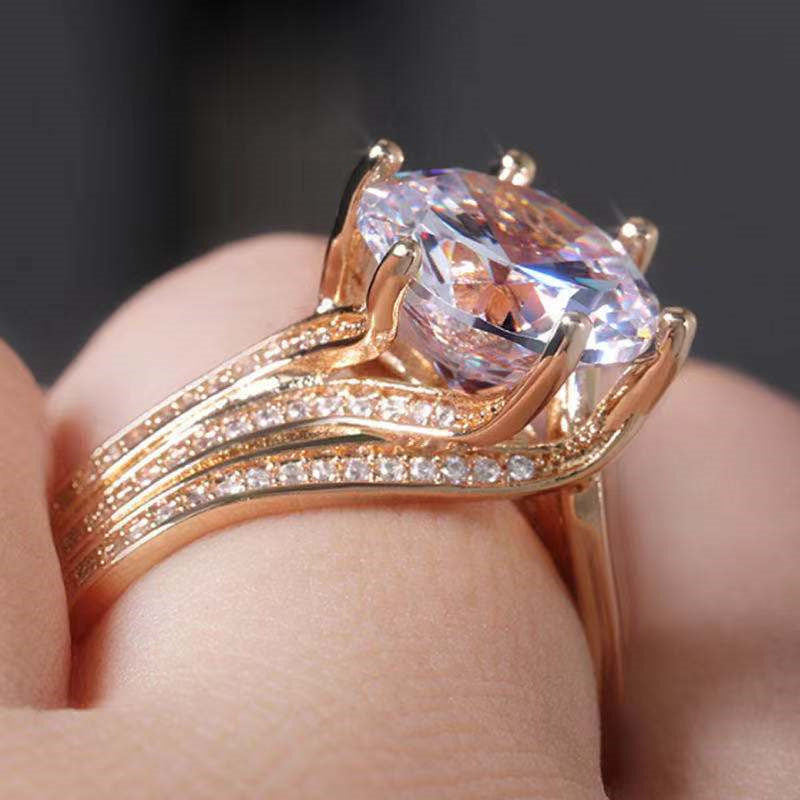 Ornament Light Luxury Diamond White Zircon Rings