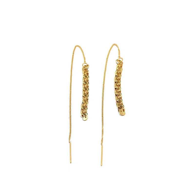 Women's Korean Style Long Fringe Phoenix Tail Light Ear Line