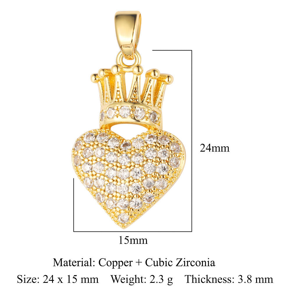 Eyes Sun Copper Zircon Crown Peach Pendants