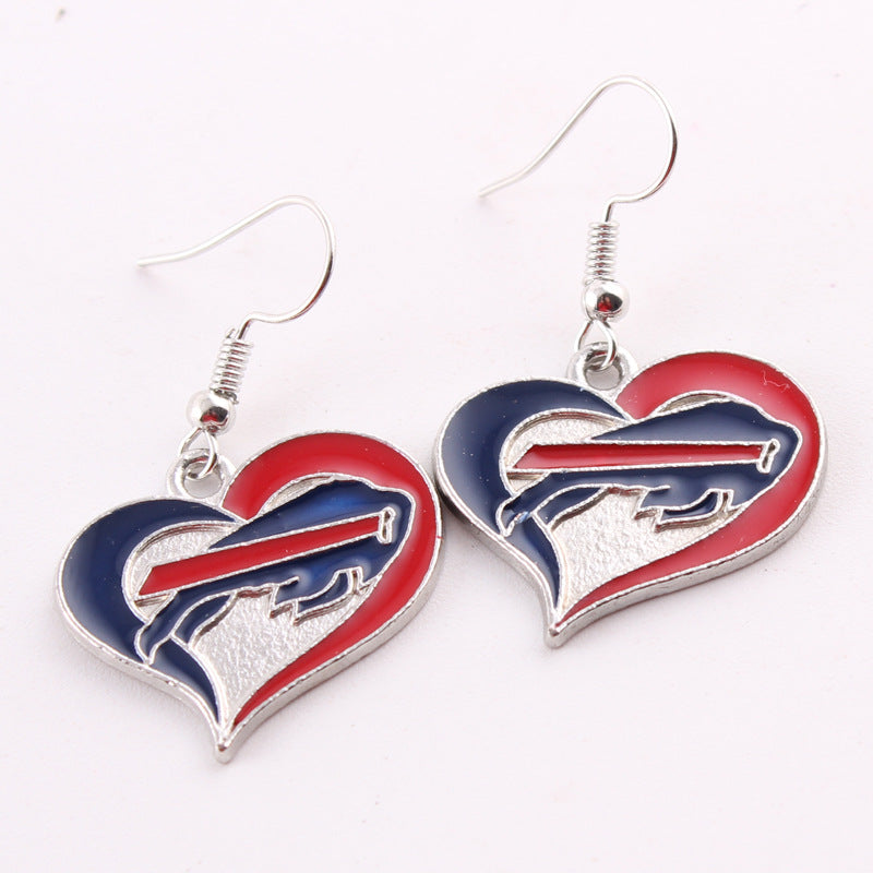 Oil Dripping Sports Team Series Denim Steel Pirate Earrings