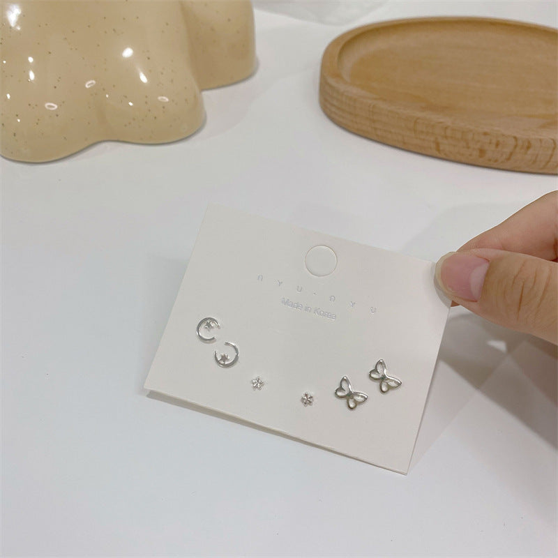 Needle Simple Female Petite Suit Combination Mini Earrings