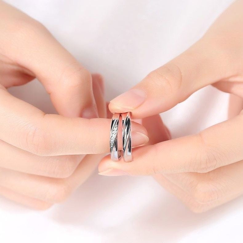 Women's & Men's Inscription Minimalism Couple Pair Design Fashion Rings