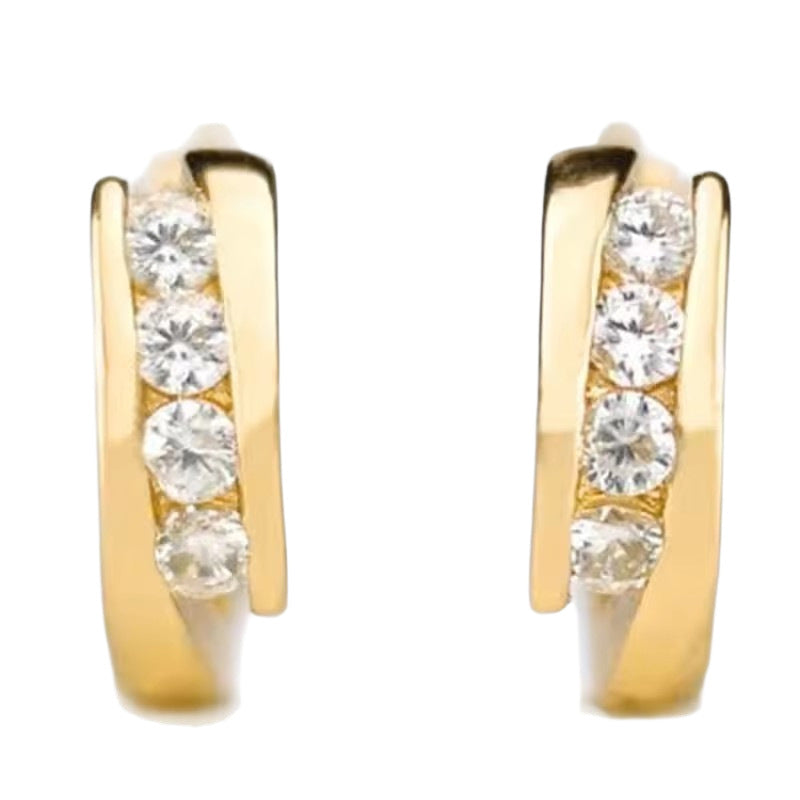 Women's Trendy Super Shiny Temperament Exquisite Versatile To Make Round Earrings