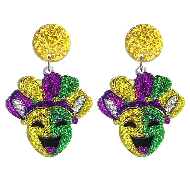 Acrylic Shiny Crystal Festival Atmosphere Parade Earrings