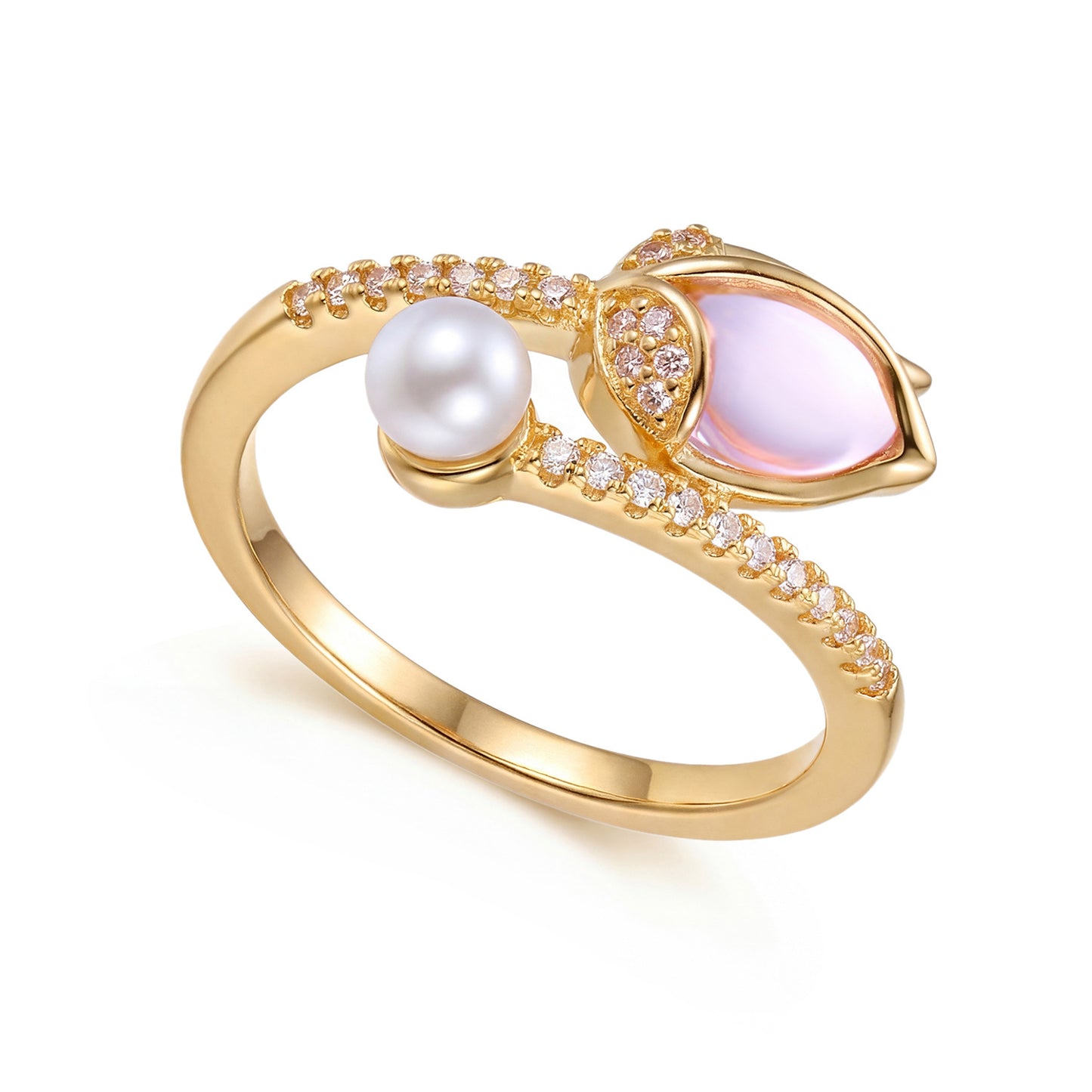 Creative Design Tulip Minority Fashion Female Exquisite Versatile Pearl Ring
