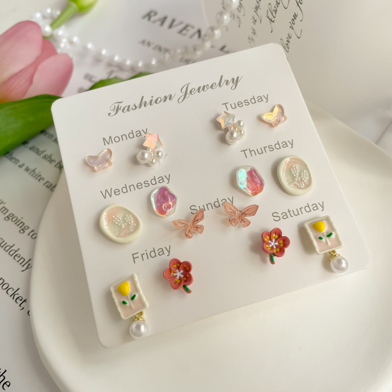 Sweet Cool Style Fairy Butterfly Combination Exquisite Earrings