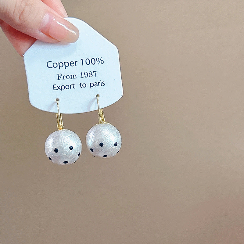 Women's Round Beads Bow Love Heart Simple Sweet Earrings