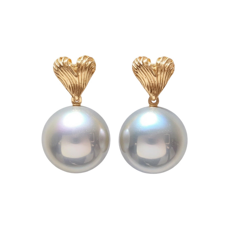 Needle Imitation Pearl Love Pattern Geometric Round Elegant Graceful French Rings