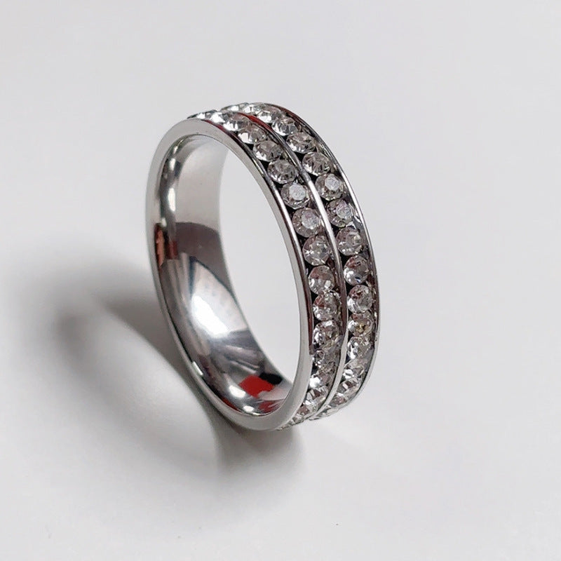 Couple Titanium Steel Light Luxury Design Rings