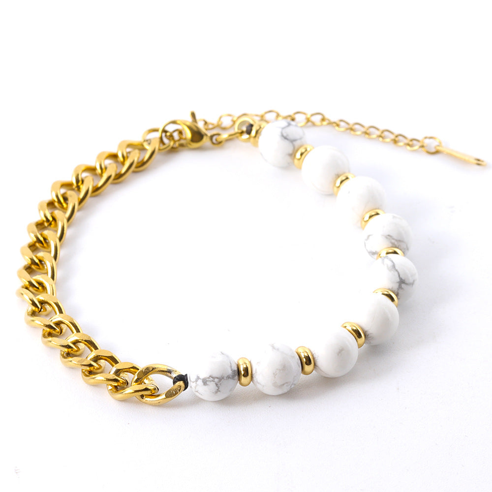 Men's Titanium Steel Cuban Set Natural Tigereye Necklaces
