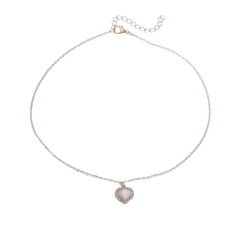 Korean Style Fashion Temperament Imitation Cat Eye Love Female Necklaces