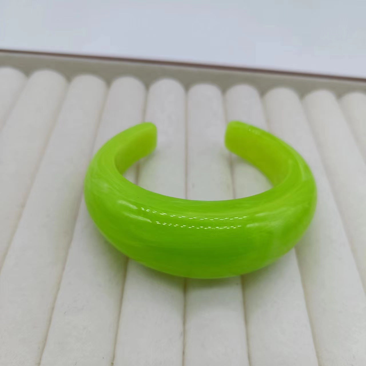 Orange Crescent Acrylic Design Simple High Sense Rings