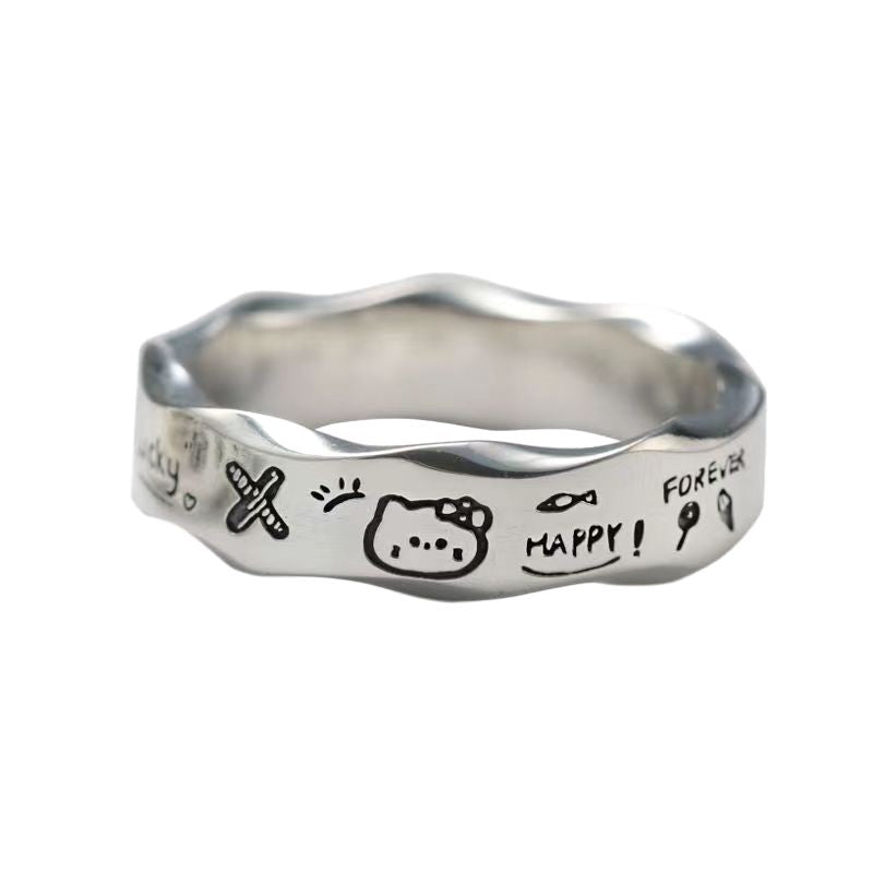 Design All Match Minimalism Iti Wavy Edge Exquisite Fashion Temperament Ring
